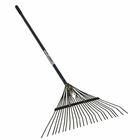 PERFECTPATIO S400 Lawn Rake Steel Head 24-Tine 54 in. Fiberglass Handle PE3985786